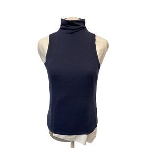 J.Crew Sleeveless Navy Blue Cotton Turtleneck Tank Top XS